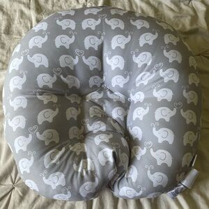 Gray Elephant Print Recliner Pillow